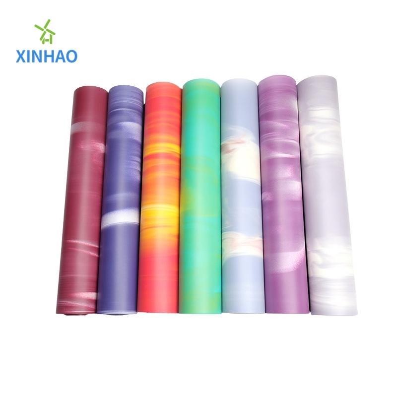 Gradient färgnaturlig pu gummi yogamatta grossist, gradient färg miljöskydd icke-halksport och fitness matta
