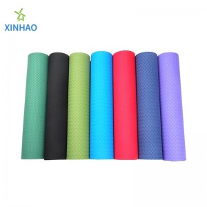 Miljöskydd Dubbelskikt Tvåfärgad anpassningsbar (4/6/8mm) TPE YOGA MAT POCHOTY, Lämplig för yoga, fitness, pilates